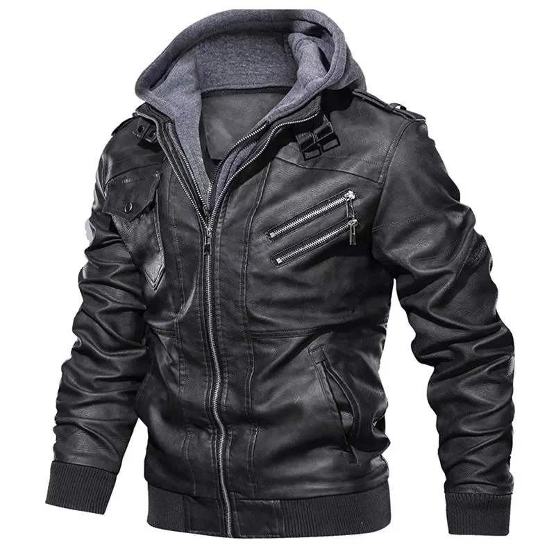 Yali Oem Winter Bomber Black Zipper Motorcycle Leather Jackets Long ...