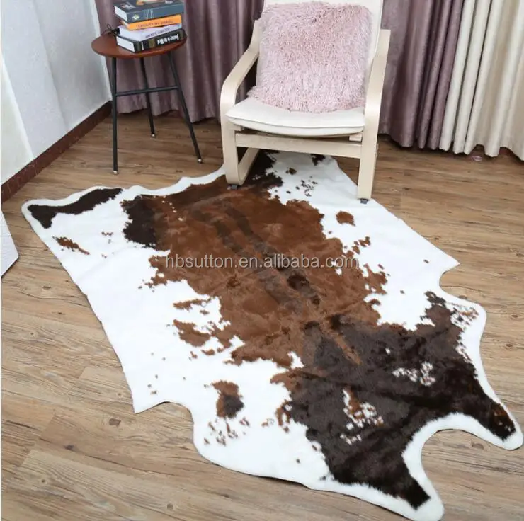 China Factory Wholesale Cow Print Rug Faux Cowhide Rug Animal