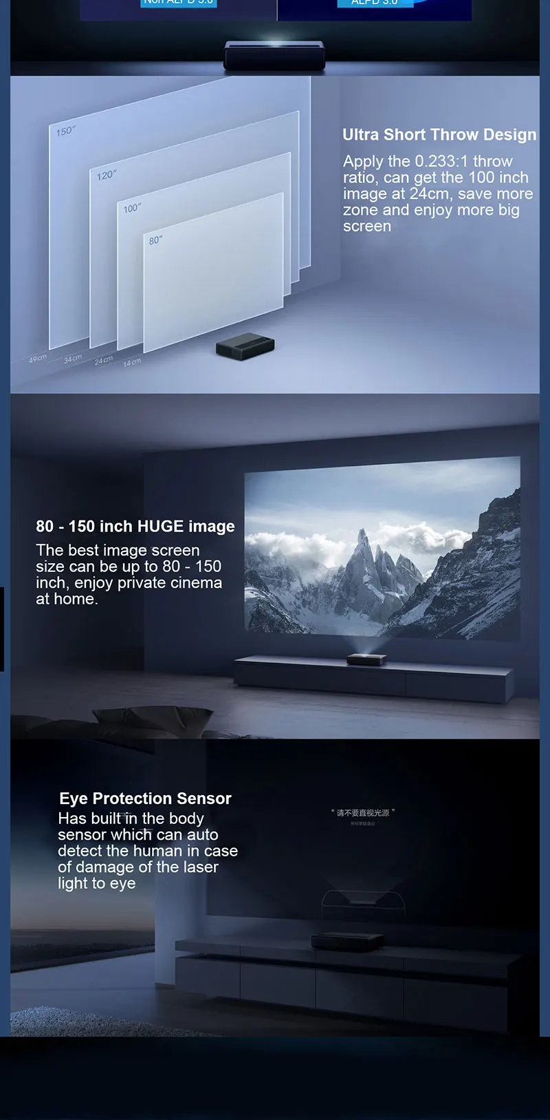 Mi Mijia 1S 4K Projector - Ultra Short Throw Laser Cinema