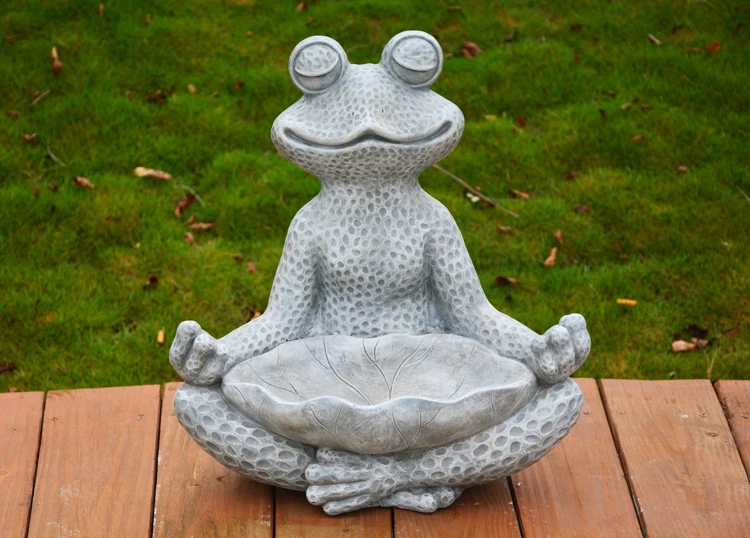 Large Mgo Animal Yoga Frog With Birdfeeder Magnesium Yoga Frog