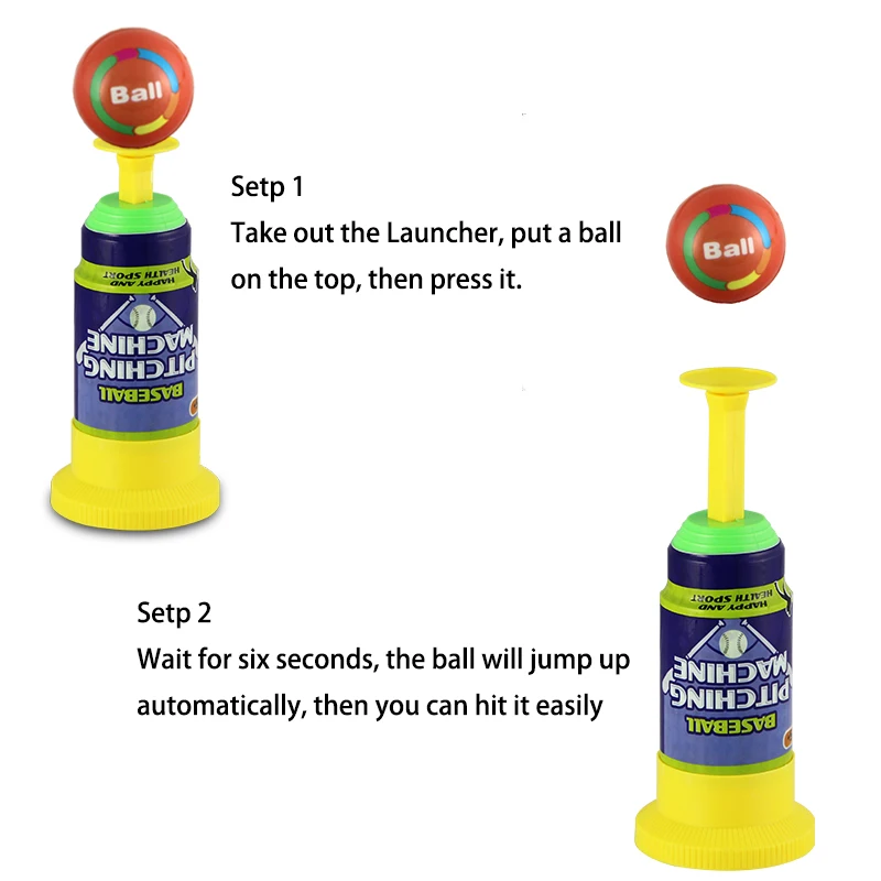 Soft pu foam balls catapult baseball set automatic launcher baseball bat toys for Children