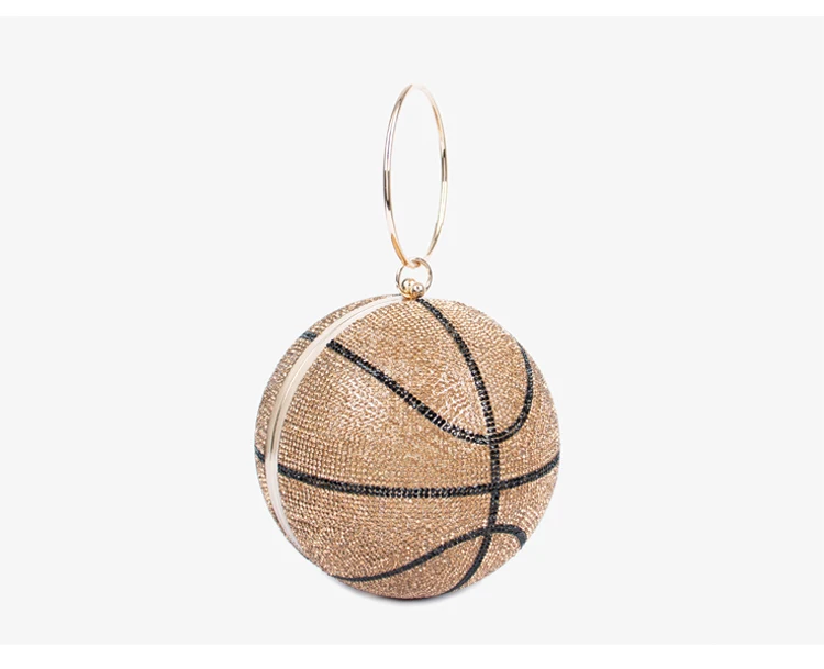 Trendy Rhinestone Crystal Basketball Purse Big Capacity 2021 New Style