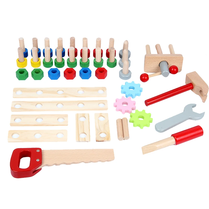 Kids Pretend Toys Wholesale Kids Wooden Diy Nut Screws Tools Assemble ...