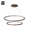 Nordic romantic living room copper circular ring hanging modern led chandelier pendant lamp