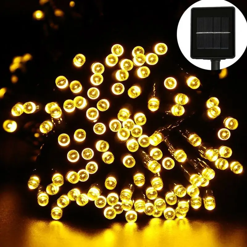 Amazon top seller Christmas 50 LED Crystal Ball Solar Powered Outdoor String Lights for Outside Garden Patio Party