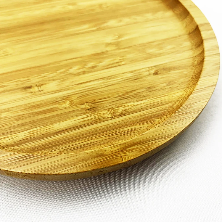 Natural Ecofriendly Round Shaped Bamboo Plate With Painted Vegetable