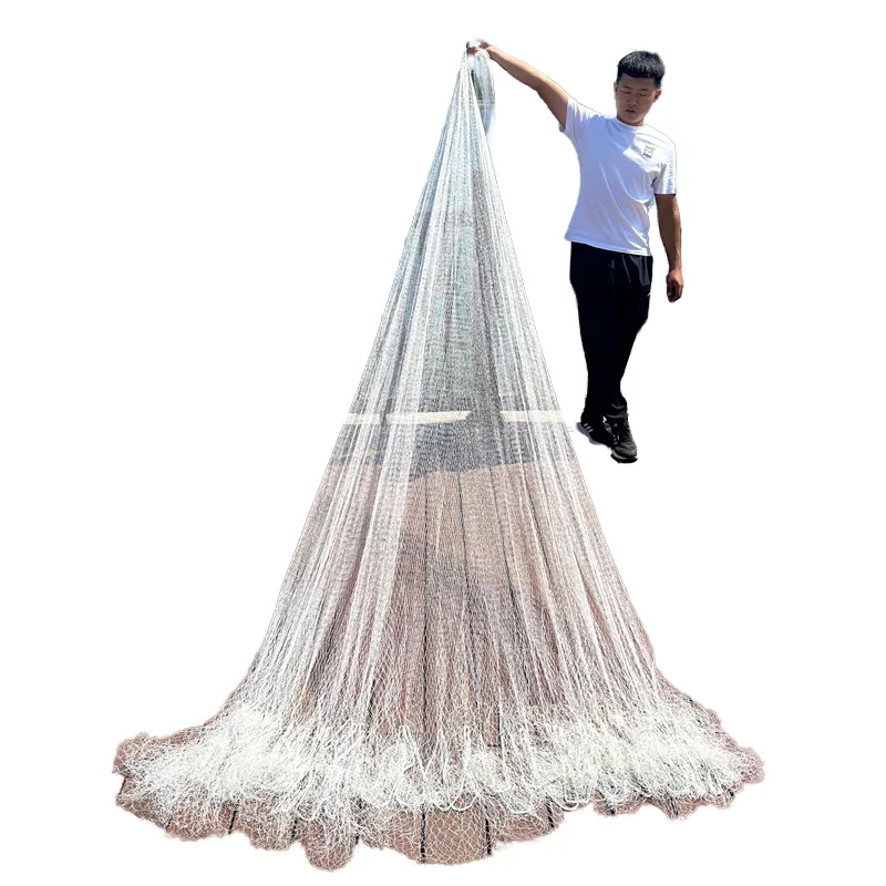 High Quality Japanese-Style Hand Cast India Fishing Nets with Double Knot  Type Lead Drop Design