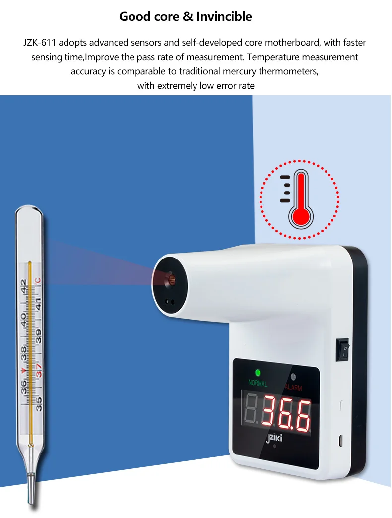 2020 Electronic automatic LCD digital temperature forehead wall mounted thermometer