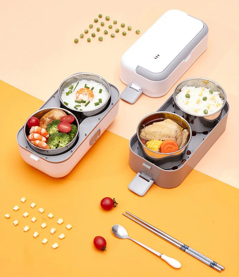 Portable Meal Container Bento Lunchbox Porridge Food Warmer Heater Electric Heating Lunch Box Mini Soup Stew Pot Rice Cooker