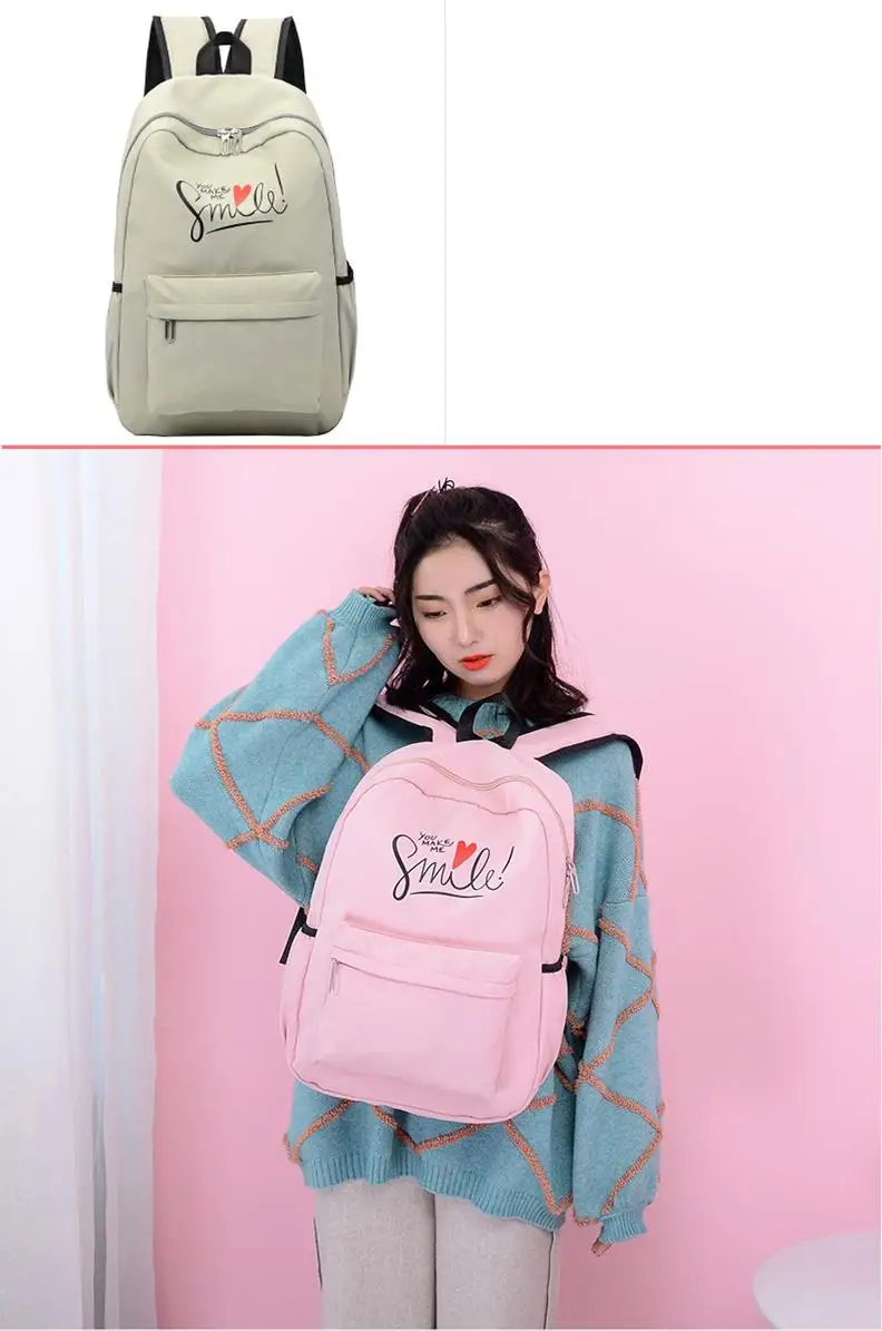 Women Backpack Preppy Style Spring New School Student Bag Backpacks Knapsack Female 15.6  Laptop 173-002-013 Pink 