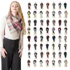 L613 Hot Plaids Loop Scarf Blankets Women Tartan Oversized Shawl Lattice Wraps Fringed Scarves