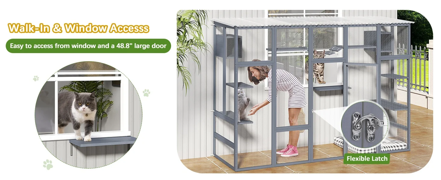 Modern Catio Outdoor Cat Enclosure Window 104