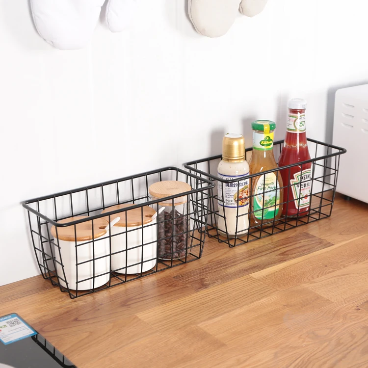 Modern Laundry Decorative Iron Organizer Basket Storage Metal Wire Mesh ...