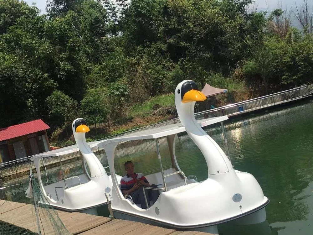 Meierya M-078 4-5 Person Fiberglass Swan Pedal Boat-Eco-Friendly Durable Sport Yacht for Lakes & Rivers
