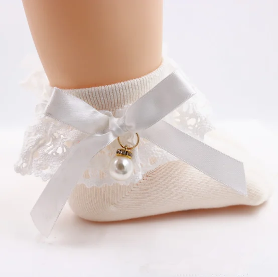 蝴蝶结白色公主袜蕾丝花边短袜婴儿纯棉白袜 - buy 婴儿白色袜子,花边