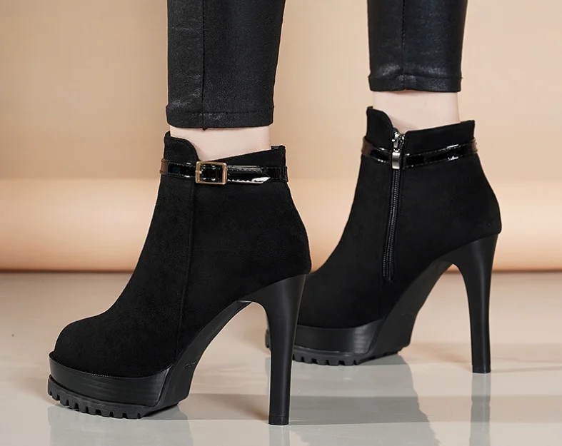 Women Ankle Boots Sexy Thin High Heel Winter Shoes Woman 