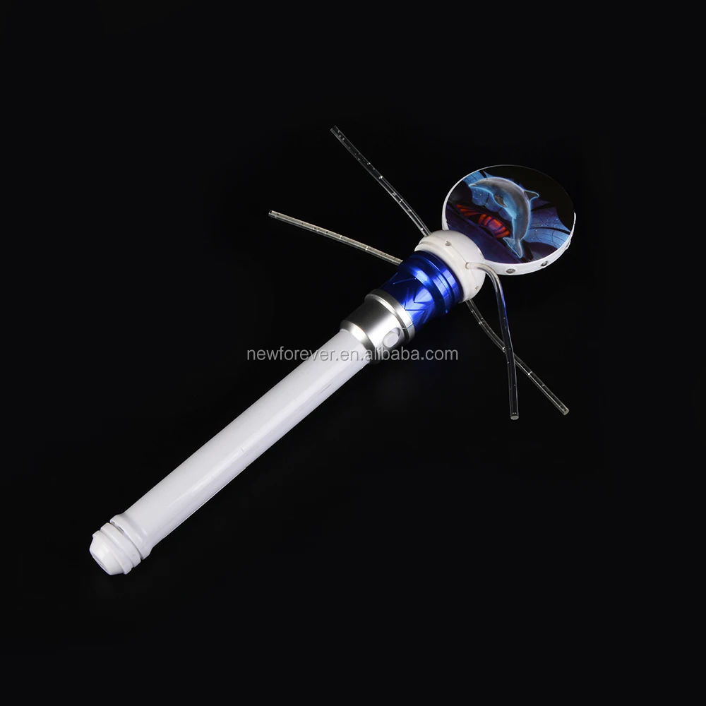Novelty Flashing Light Up Magic Optical Spinning Wands Colorful Led