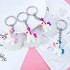New PVC Crescent Unicorn Keychain Pendant Girl Bag Car Keychain Pendant