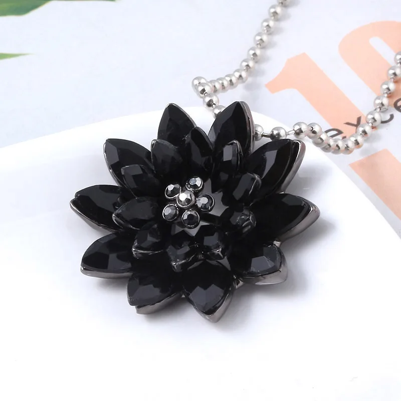 Black Dalia Flower Jewel Necklace etc