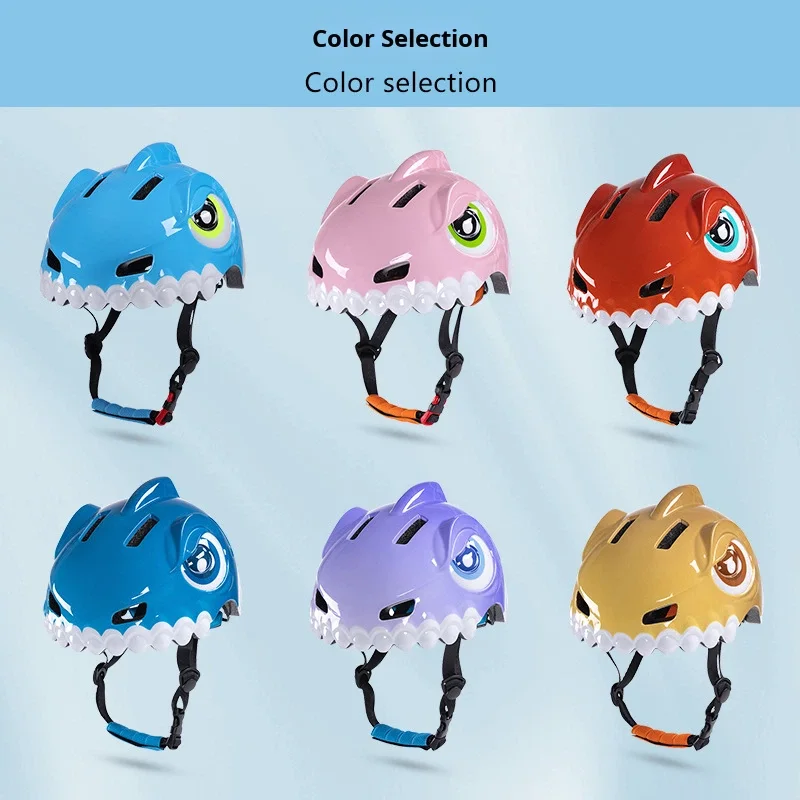 product childrens bicycle riding roller skating balance bike anti fall shark safety helmet pceps material universal season-2