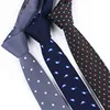 Japanese Style Polyester Silk Jacquard Flat Polka Dot Cashew Flower Star Knitted Skinny Narrow 5.5cm Necktie Tie