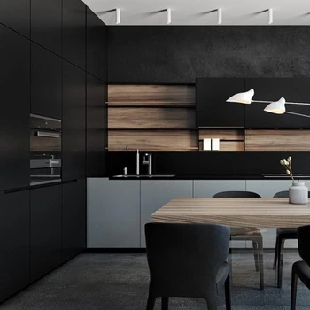 Black Precut Plywood Kitchen Cupboard Cabinet Color Combinations