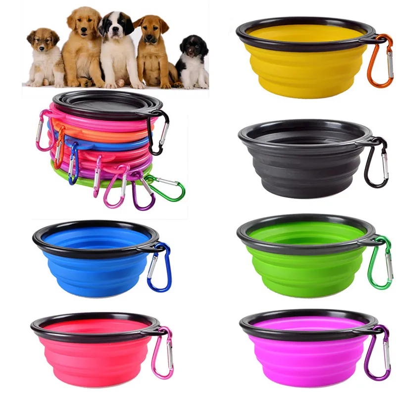 

Free Sample Custom Foldable Silicone Pet Water Bowl Collapsible Travel Dog Bowl