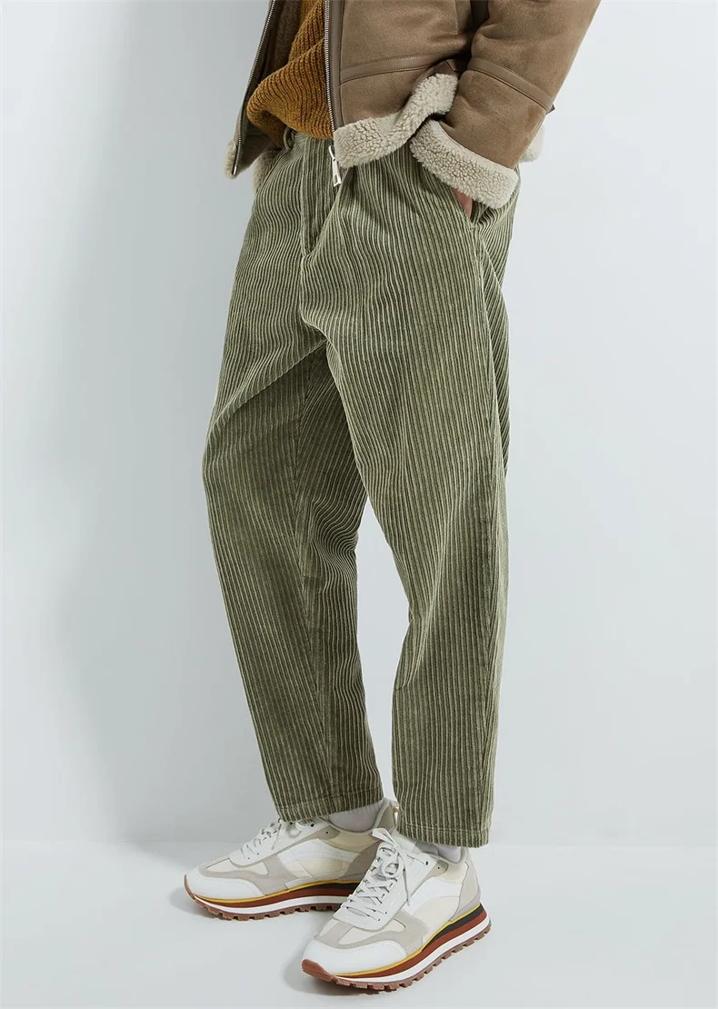 Custom Spring Green Loose Chino Corduroy Pants For Men - Buy Chino ...