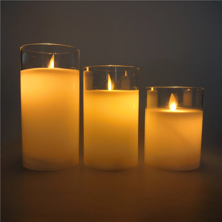 Flameless Cheap Led Electric Candle Lamp Glass Lamp Wick Swinging
