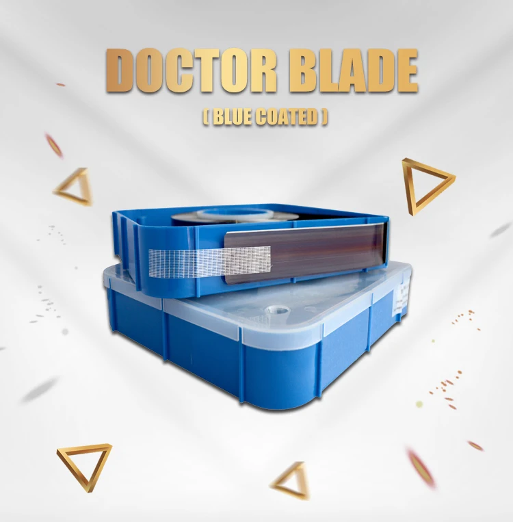 Blue Coated C100 Bevelled 35mm*0.20mm*100m Doctor Blade For Flexo And Gravure Printing
