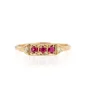 925 silver ruby ring triple ruby gemstone ring for girl