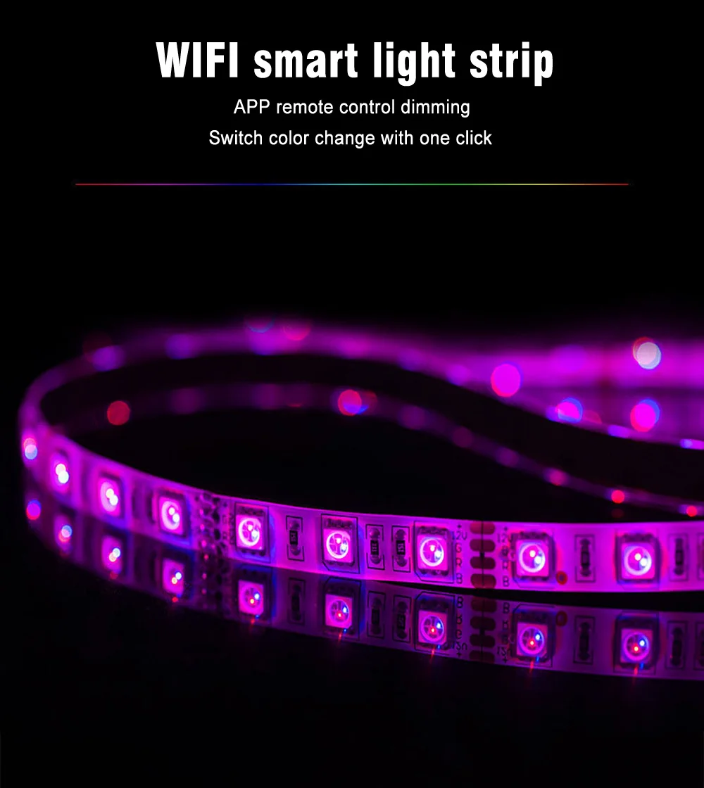 Special Discount WiFi LED Strip Light Set 12V 5Meters RGB LED Tape Kit