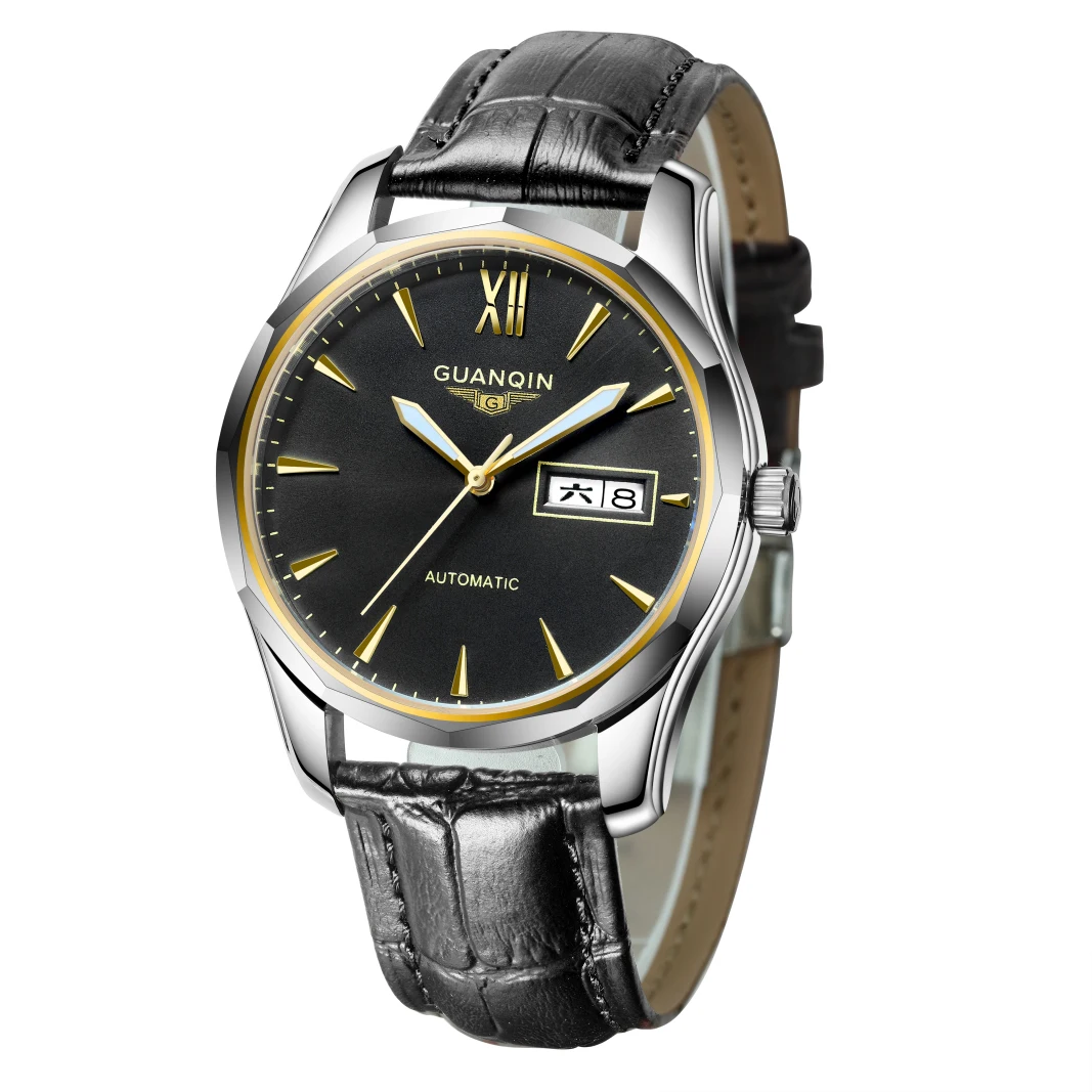 Best Japanese Movement Stainless Steel Classic Design Auto Date Guanqin