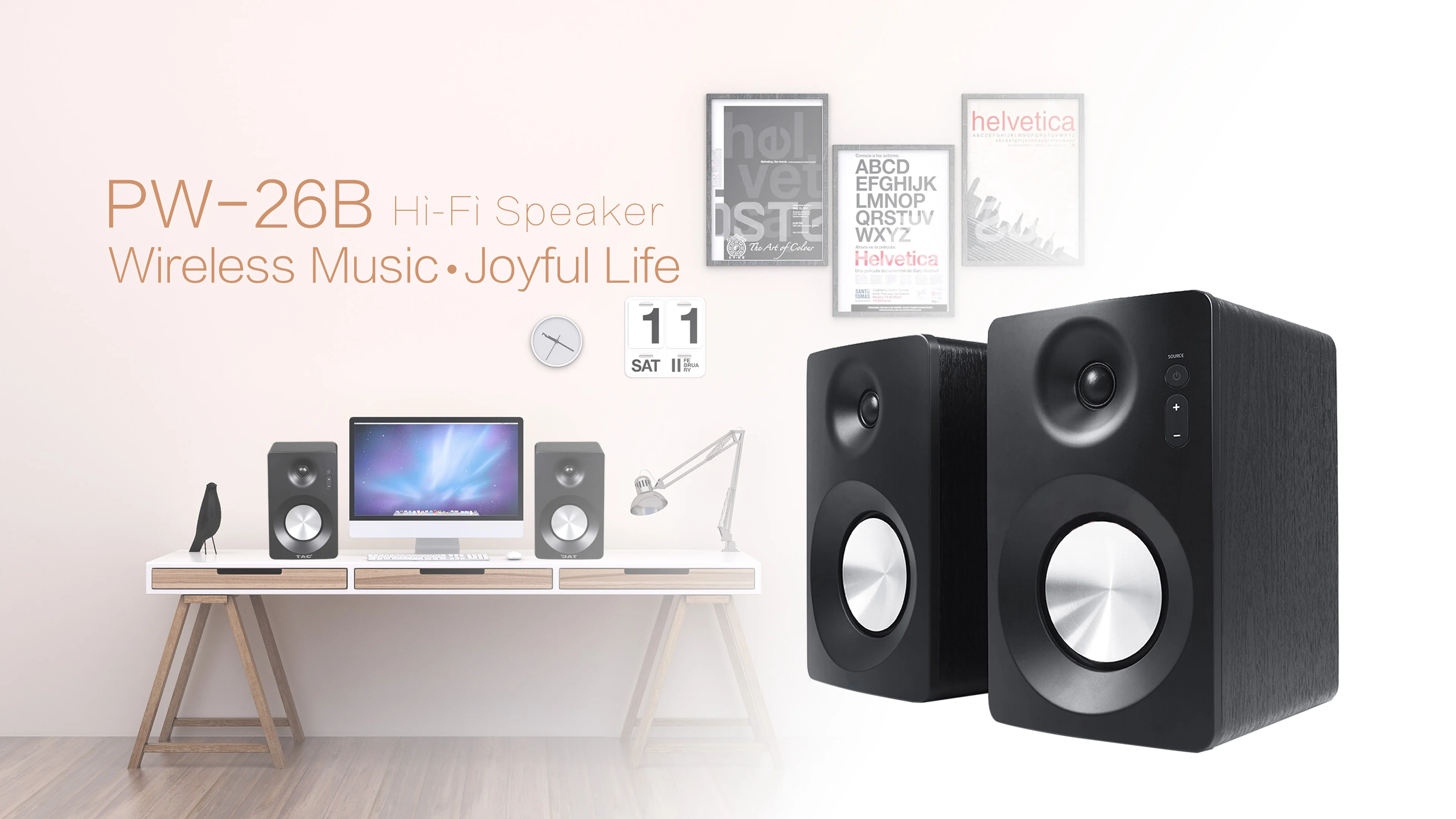 TAC PW-26B hifi loudspeaker JBL woofer wooden bookshelf active bluetooth monitor multimedia speaker - ANKUX.COM