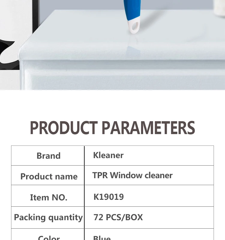 K19019 Kleaner Window Cleaner Window Wiper house interior squeegee tile glass wiper with TPR handle