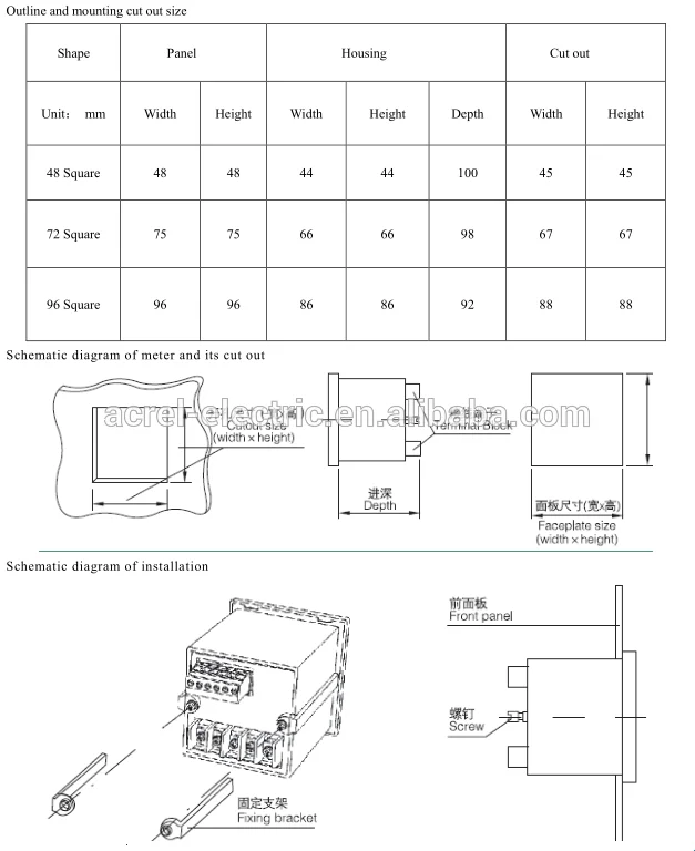 75mv Shunt Input Smart Dc Current Monitor Meter / Ammeter With Modbus