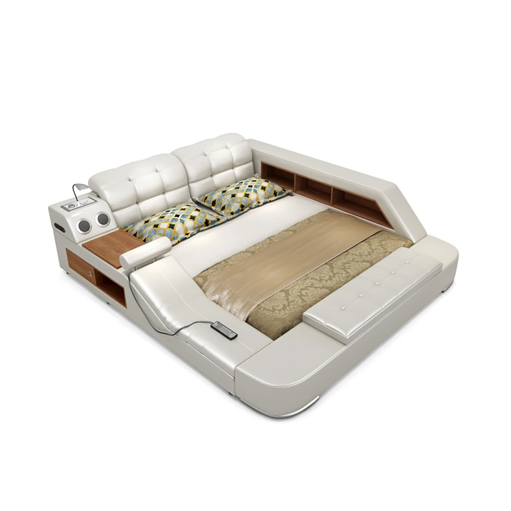 Venta al por mayor camas modernas de cuero-Compre online los mejores