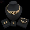 Wholesale Fashion Jewelry Set Gold Plated Leaf Design Rhinestone Main Stone Party Birthday Metting Jewellery For Women
