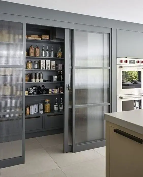 A SLIDING DOOR with glass for KITCHEN CJR 