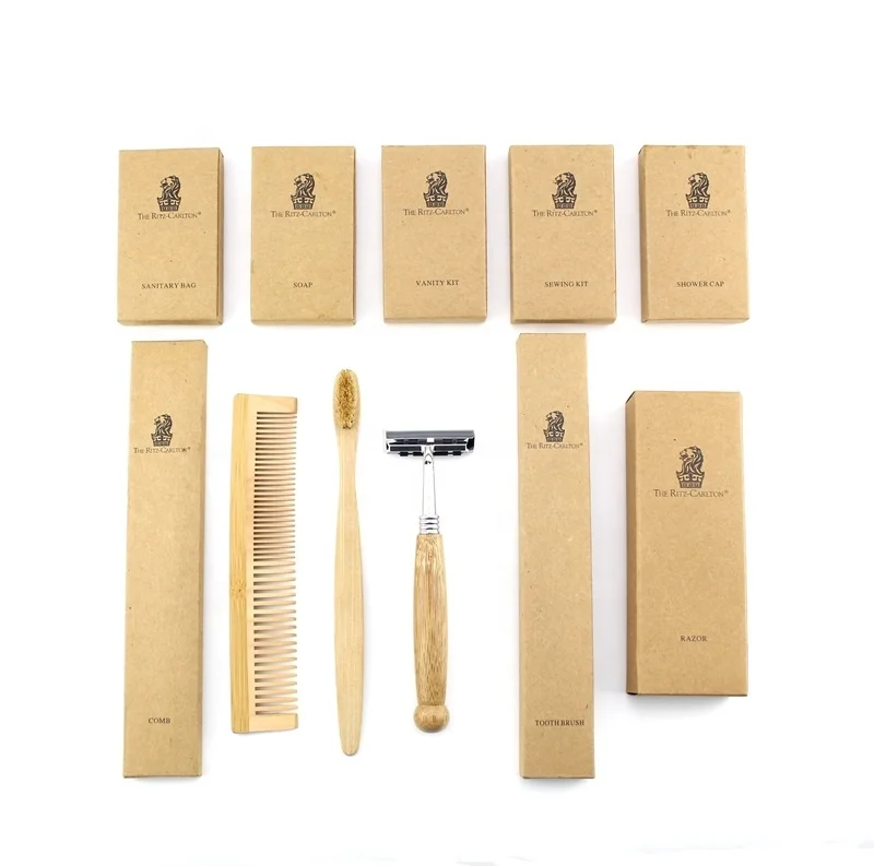 High Quality Disposable Biodegradable Hotel Amenities Set Eco Friendy 