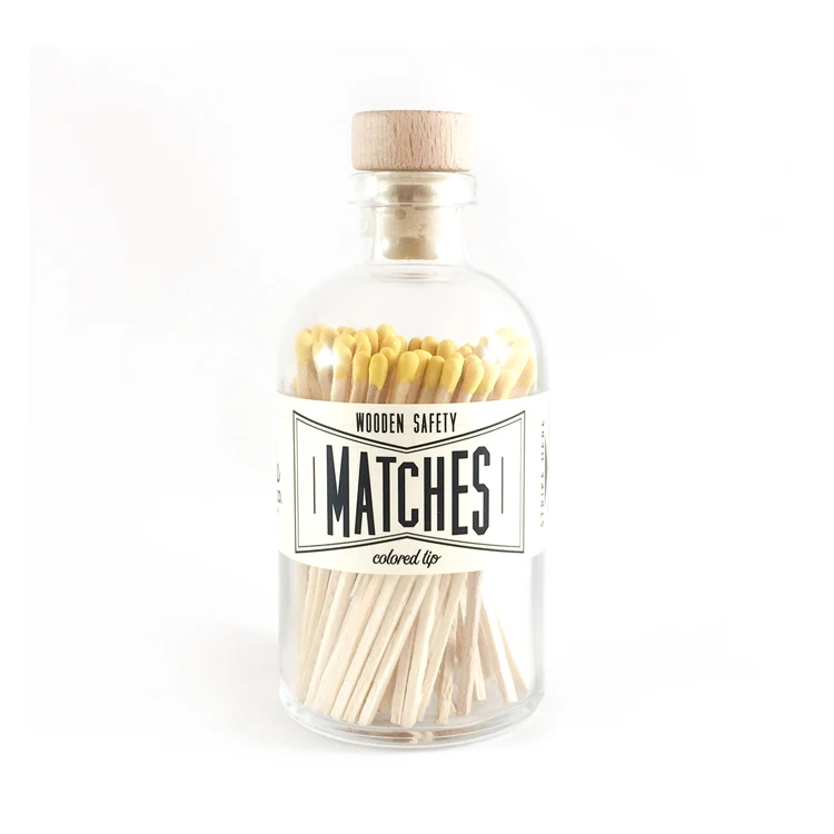 Multi Colors Decorative Bulk Match Sticks Wood Matches In Glass Bottle