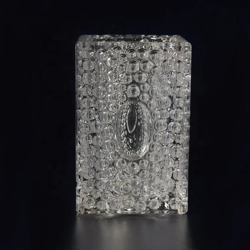 Customized Glass Candle container square candle tin home Decor supplier