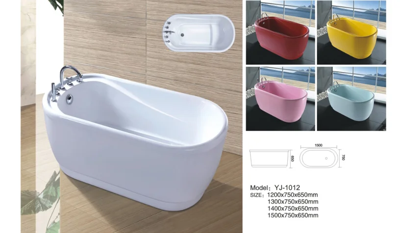 YJ1012 Many colors acrylic japanese  freestanding soaking tub small for child