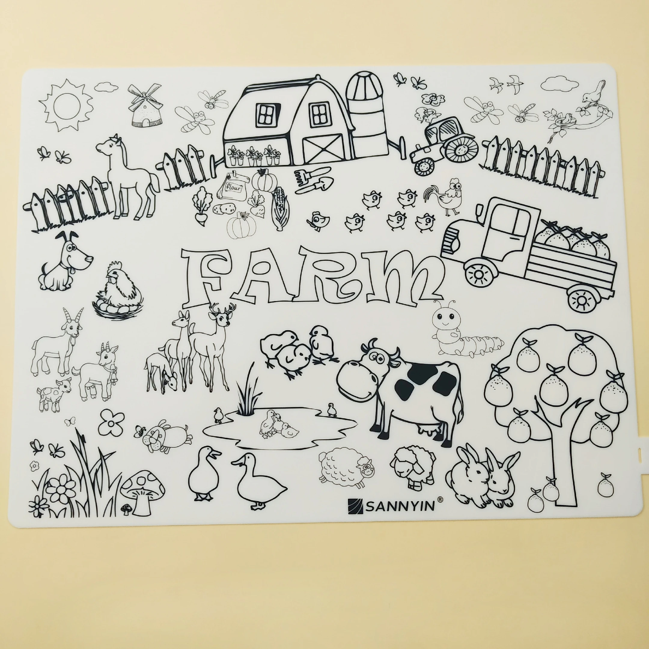Silicone Drawing Mat Kids Placemat Coloring Mat Washable Reusable Place