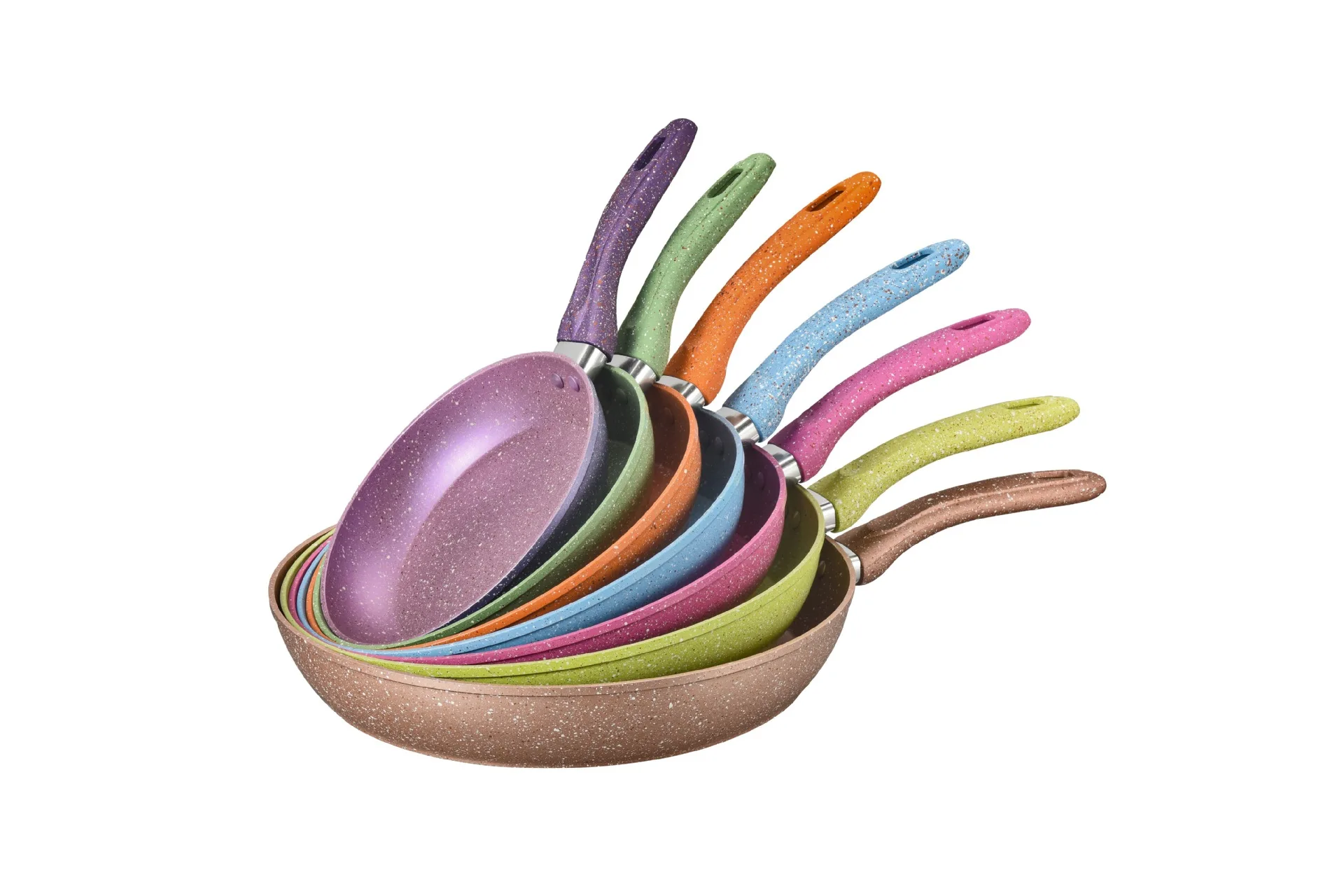 Pressed Aluminum Nonstick Coating With Speckles Fry Pan Induction