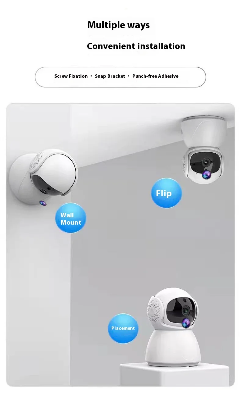 IP66 Waterproof Wireless 2MP Night Vision PTZ Mini Camera Auto Track Cute Designer ICsee Tuya Wifi Smart Security CMOS Sensor
