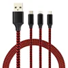 Universal Fast Charging Data Cable Nylon Braided 3 in 1 USB Cable