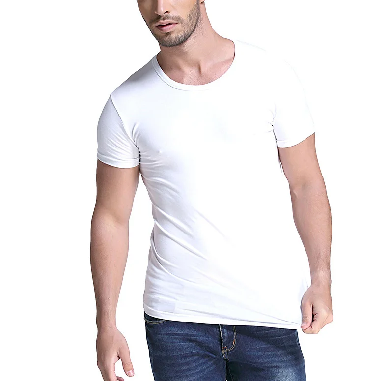 Ms-2514 Men Tight Underwear T Shirt Custom Pure Color V-neck Base Shirt ...