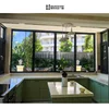 Black Color DJYP W112B Structural Silicone Glass Louver Windows With Multi-Point German Hardware Locking Handles