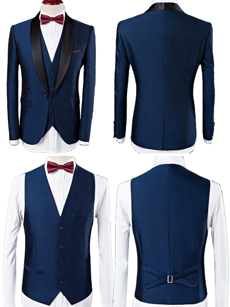 Mens Business Suit s Man 3 piece Custom Pant Suit s Set For Men s Dress Wedding Suit s 3 Piece Slim Fit Men's Suits Set For Men